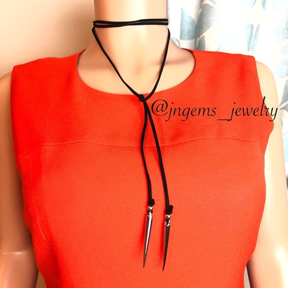 Black Leather Rope Choker - Picture 1 of 3